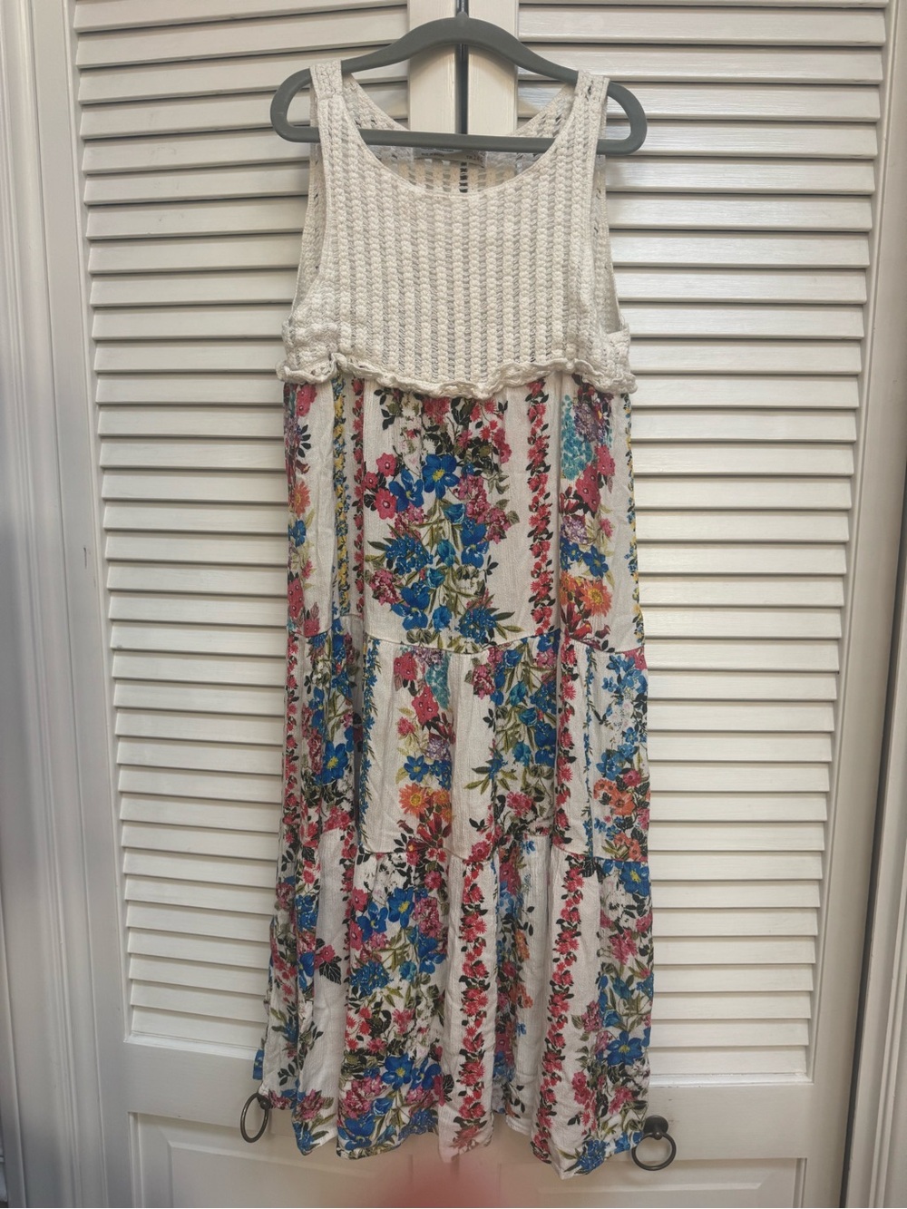 Zara girl floral dress with white crochet top
